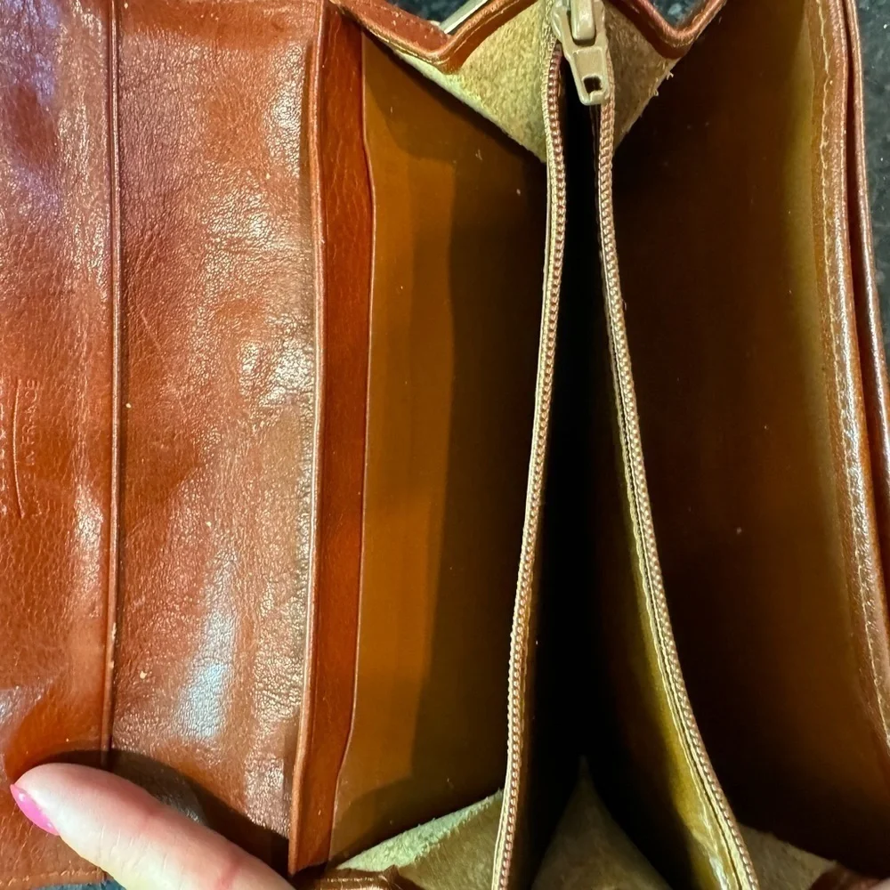 Vintage TEXIER Leather & Canvas Messenger Doctor Purse Bag & Wallet Set France